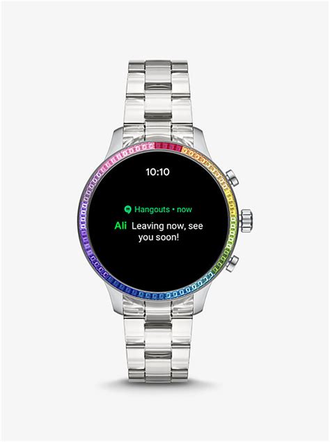 mkt5065 michael kors|Gen 4 Runway Acetate and Rainbow Pavé Smartwatch.